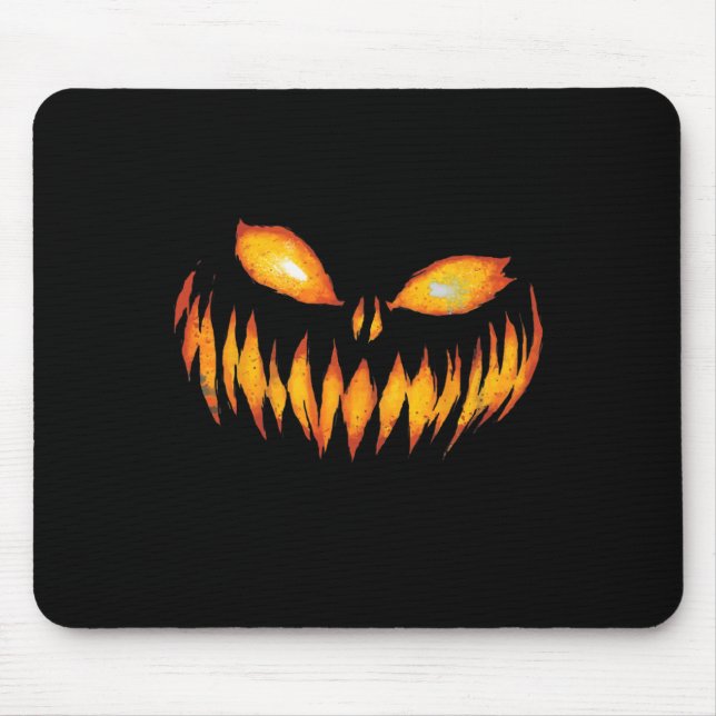 Mousepad Jack O Lanterna Assustado Pumpkin Esculpido No Dia (Frente)