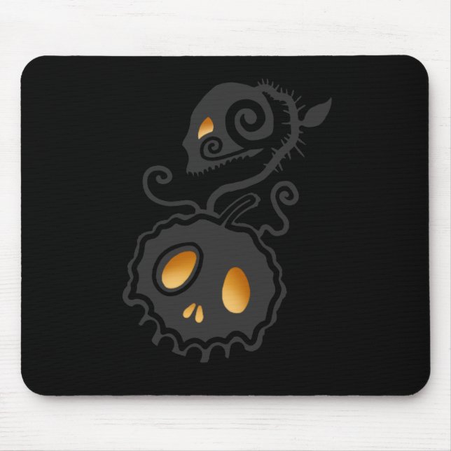 Mousepad Jack O Lanterna Brilhante Vinha Cutânea (Frente)