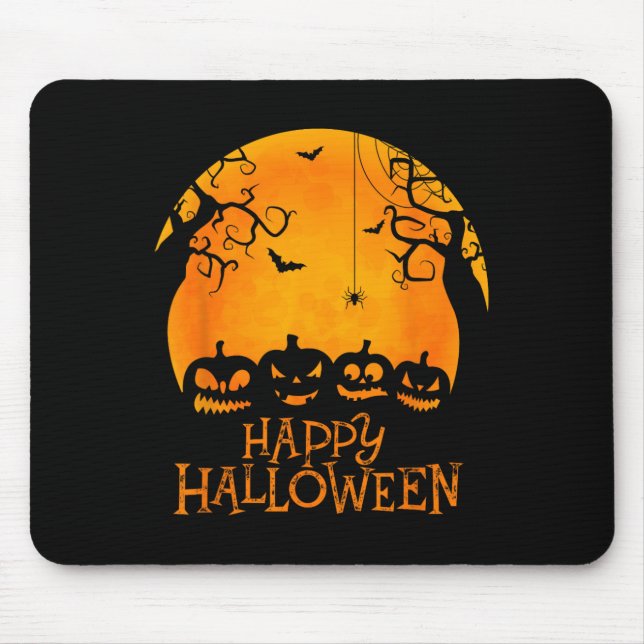 Mousepad Jack O Lanterna Face Feliz Halloween Pumpkins Men  (Frente)