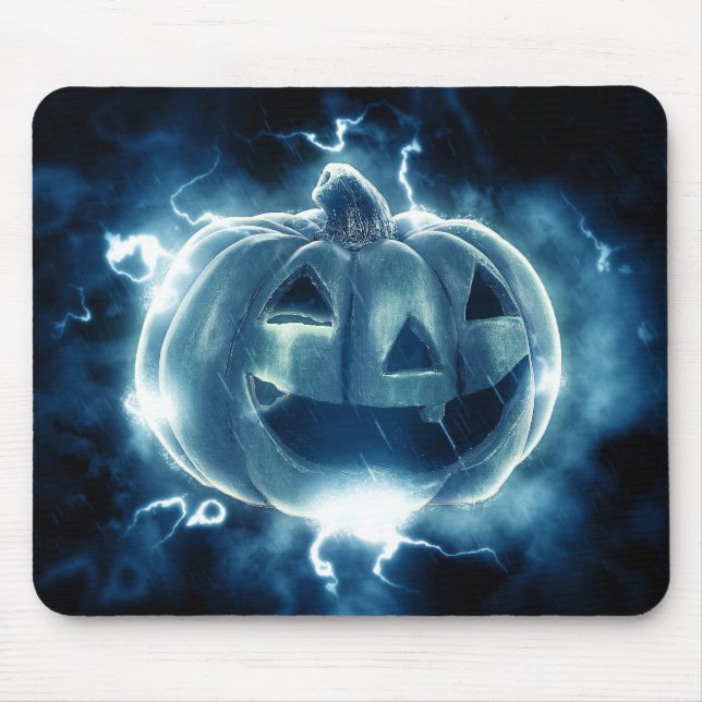 Mousepad jack-o-lanterna na chuva (Frente)