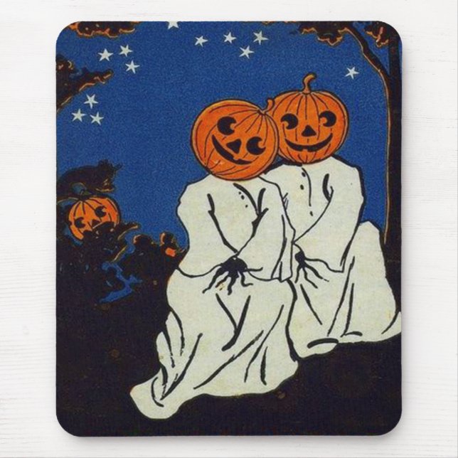 Mousepad Jack O' Lanterna Pumpkin Figurume Fantasma (Frente)