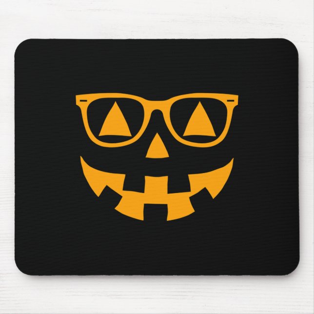 Mousepad Jack O Lanterna Rosto Óculos escuros Halloween P (Frente)