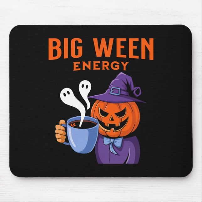 Mousepad Jack-o-lanterno Halloween Grande Energia Para Café (Frente)