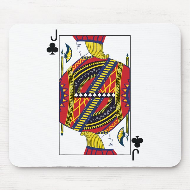 Mousepad Jack Of Clubs Poker Card Jogando Cartão Blackjack  (Frente)