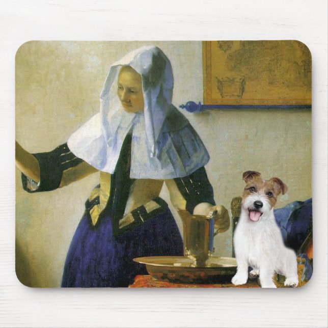Mousepad Jack Russell 11 - Mulher com Jarro (Frente)