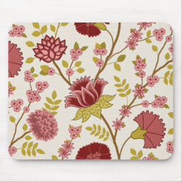 Mousepad Jacobean Floral Lg Pattern Reds Pinks Dourado Crea