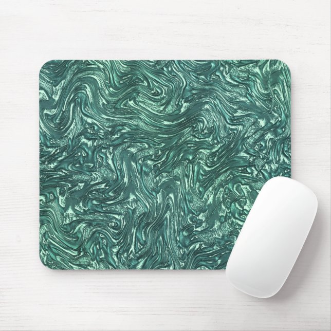 Mousepad Jade de textura e tons verdes cianis (Com mouse)