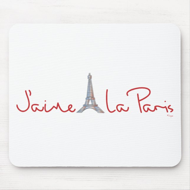 Mousepad J'aime La Paris (Eu amo Paris) (Frente)