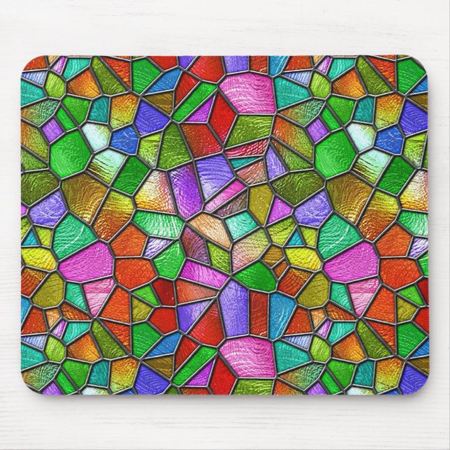 Mousepad Janela Colorida de Vidro Pintado Abstrato (Frente)
