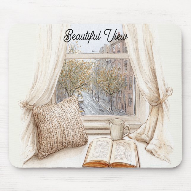 Mousepad Janela com Bela Vista da Cidade (Frente)