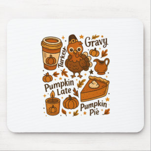 Mousepad Jantar de Ação de Graças da Família Engraçado Molh