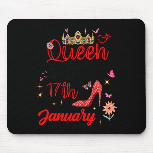 Mousepad January 17 Birthday This Queen Was Born On January (Frente)