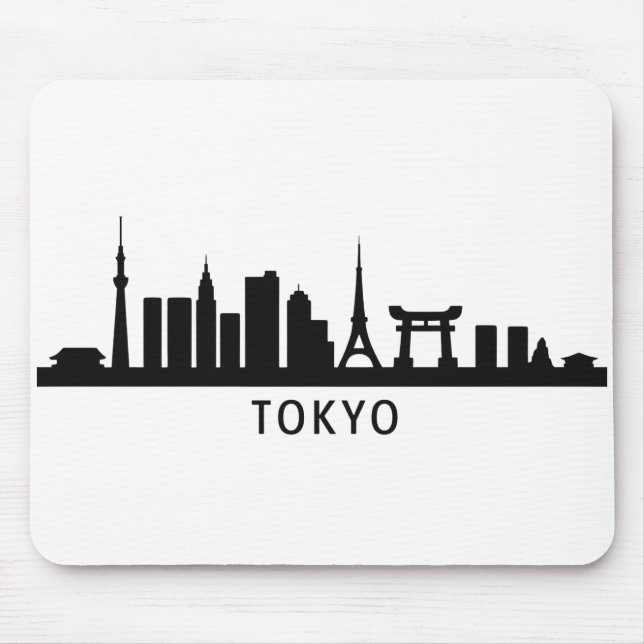 Mousepad Japan Cityscape Travel | Tokyo Skyline Silhouette (Frente)