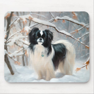 Mousepad Japanese Chin Deixe Nevar Natal
