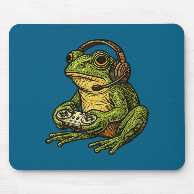 Mousepad Japanese Gamer Frog Art Men Women Boys Funny Vinta (Frente)