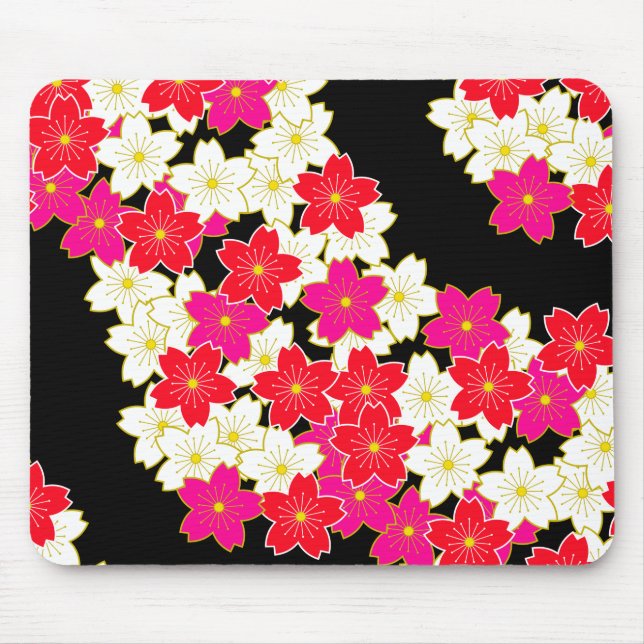 Mousepad japão kimono estilizado em padrão (Frente)