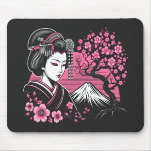 Mousepad Japonês Geisha Monte Fuji Japonês Cherry Blossom