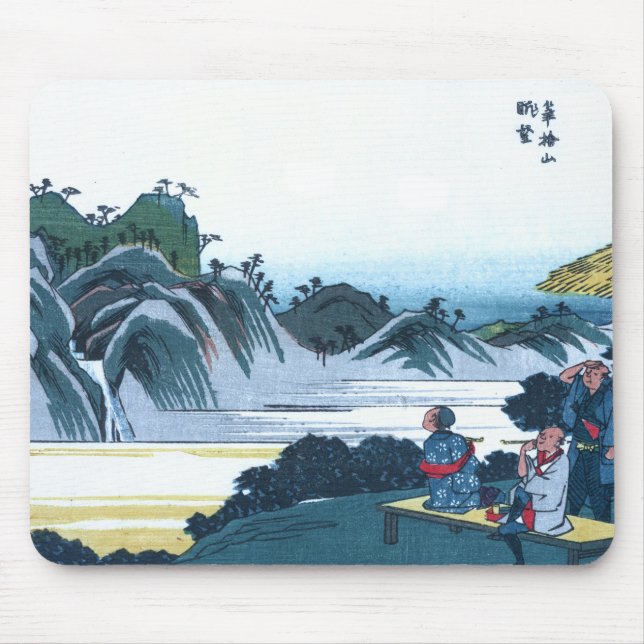 Mousepad Japonês Ukiyo-e da montanha de Fudesute (Frente)