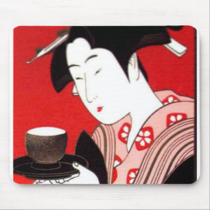 Mousepad Japonesa Lady Tea Servindo Cerimonia Art Impressão