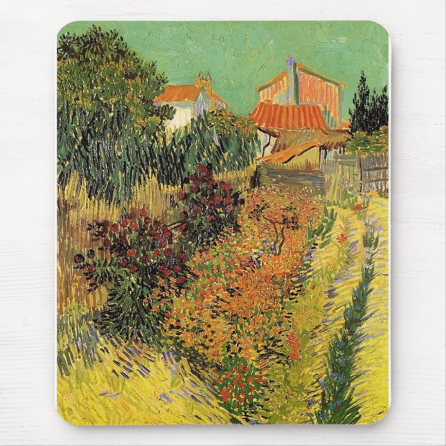 Mousepad Jardim atrás de uma Casa. Vincent van Gogh. (Frente)