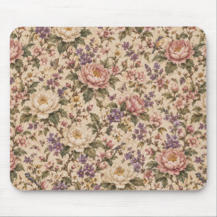 Mousepad Jardim Botânico de Rosas Vintage & Padrão de Borbo