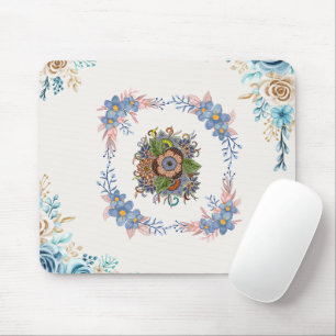 Mousepad Jardim Calmo em Aquarela – Design Floral Leve