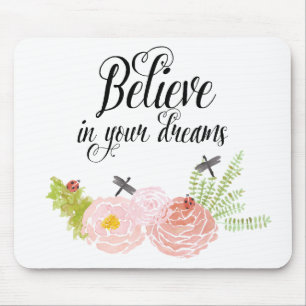 Mousepad Jardim da aguarela dos rosas das libélulas