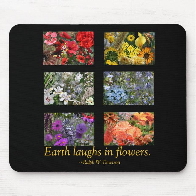 Mousepad Jardim da Flor da Janela de Vidro Preto (Frente)