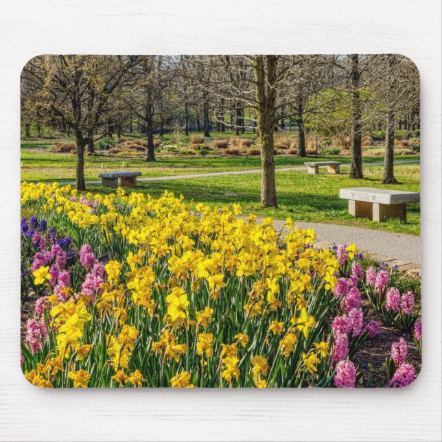 Mousepad Jardim da Flor da primavera (Frente)