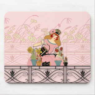 MOUSEPAD JARDIM DA JANELA, SENHORA DO ART DECO: ROSA PEACHY