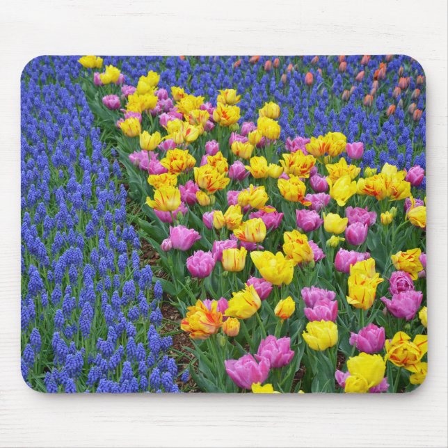 Mousepad Jardim das flores das tulipas e campainhas (Frente)