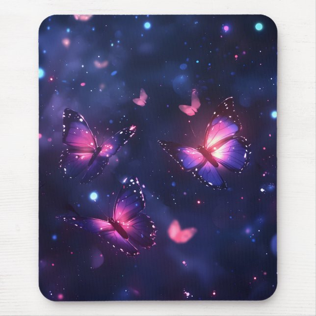 Mousepad Jardim de Borboletas Noturnas Celestiais (Frente)