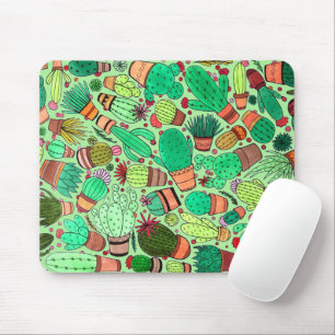 Mousepad Jardim de Cactos Verdes de Plantas Potentes