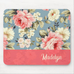 Mousepad Jardim de Campo Francês Floral Chic Script
