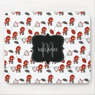 Mousepad Jardim de Cogumelos Vermelho Whimiscial