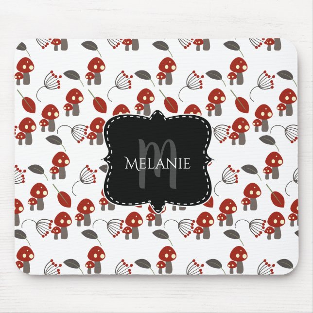 Mousepad Jardim de Cogumelos Vermelho Whimiscial (Frente)