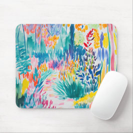 Mousepad Jardim de Flores Silvestres Abstratas Boho