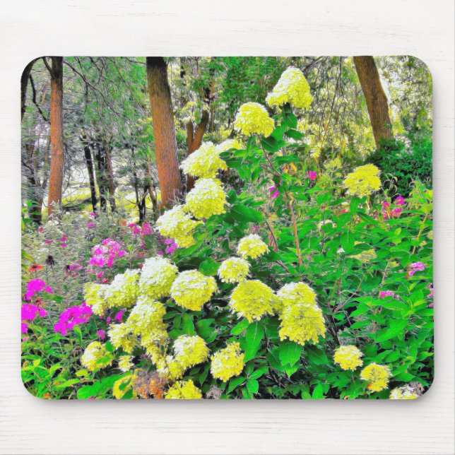 Mousepad Jardim de Hydrangea do Chartreuse Green Limelight (Frente)