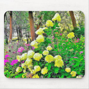 Mousepad Jardim de Hydrangea Verde Chartreuse