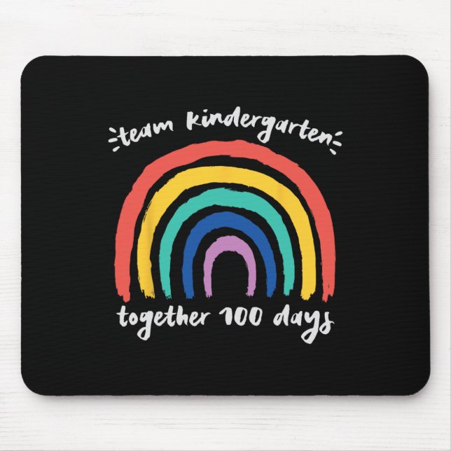 Mousepad Jardim de Infância Juntos 100 Dias de Professora d (Frente)