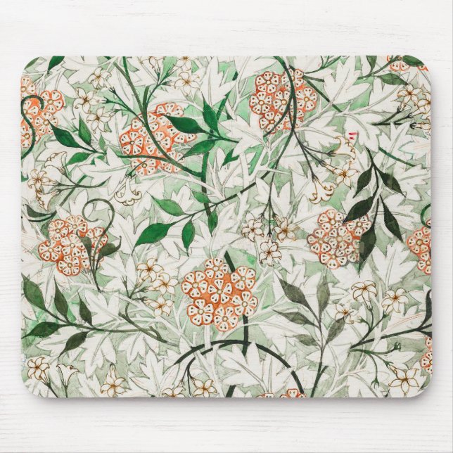 Mousepad Jardim de Jasmim William Morris Flor Clássica (Frente)