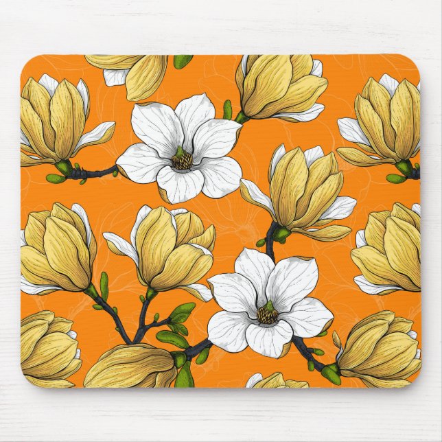 Mousepad Jardim de Magnolia em amarelo (Frente)