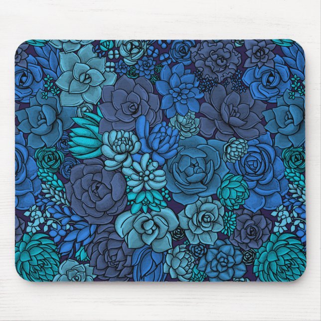 Mousepad Jardim de sucata em azul (Frente)