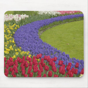 Mousepad Jardim de tulipas, jacintos e narcisos,