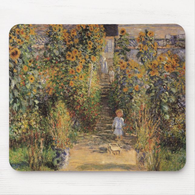 Mousepad Jardim do Artista em Vetheuil por Claude Monet (Frente)