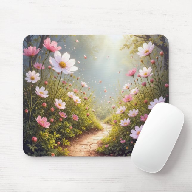Mousepad Jardim do Cosmos com Caminho de Camisa Solarada (Com mouse)
