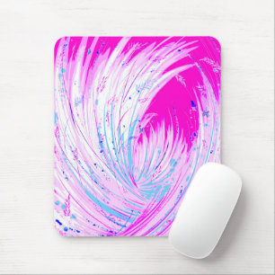 Mousepad Jardim Encantado Branco Rosa abstrato