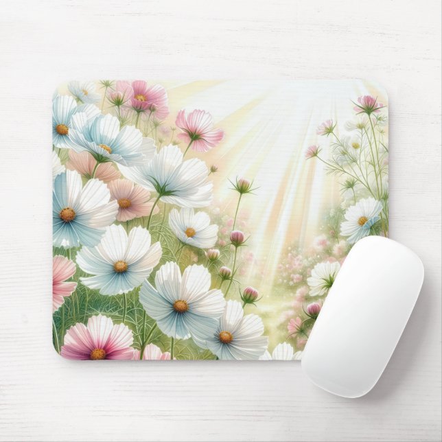 Mousepad Jardim Ensolarado de Cosmos (Com mouse)