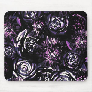 Mousepad Jardim Escuro, Amarrando Flores De Glama Púrpura