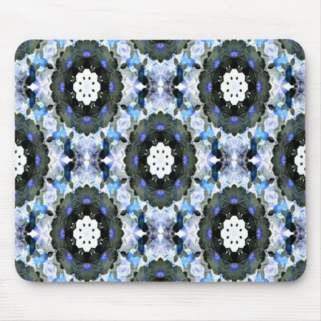 Mousepad Jardim feito com renda azul.... (Frente)